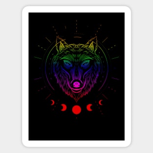 Miystic Pride Wolf LGBTQIA Sticker